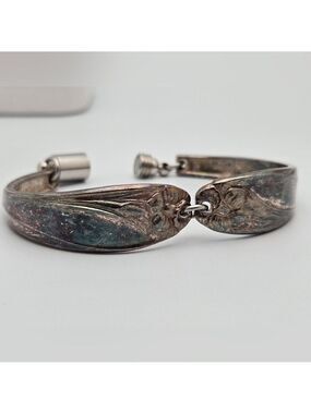 Repurposed Silverplate Flatware Vintage Spoon Bracelet Daffodil Design
